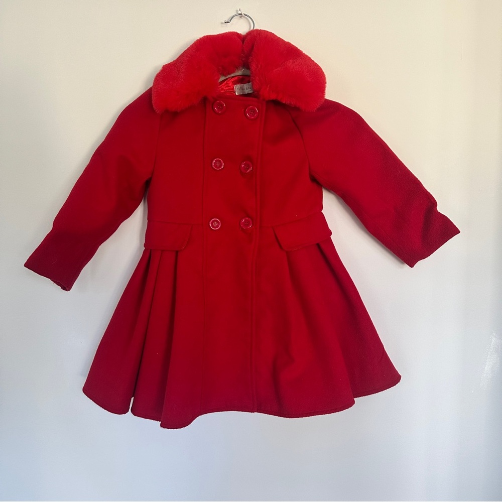 Trish Scully Double breasted fur trim collar pea coat Coat 6